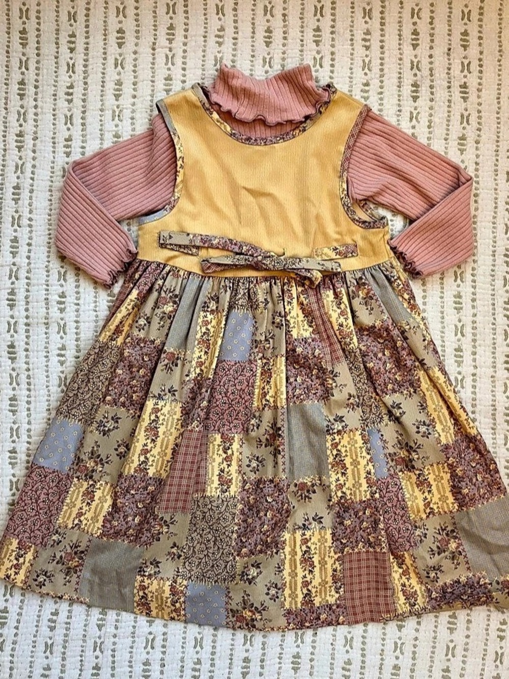 Vintage Laura Ashley Mother & Child Girls Patchwork Dress Size 2 Like New
